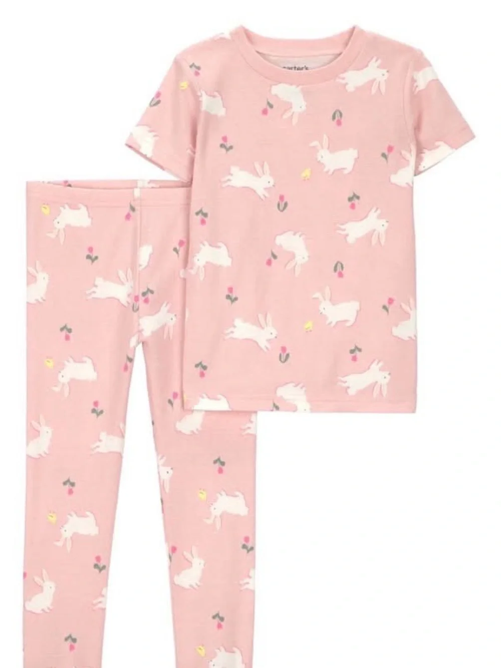 Carter's Light Pink Bunny Print Two-Piece Pajama Set